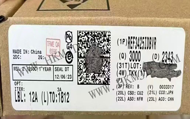 德州儀器 REF3425IDBVR：低溫漂 (6ppm/°C)、低功耗、高精度 CMOS 電壓基準